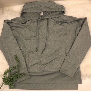 Marika Grey Hooded Pullover Sweatshirt | Size Large
